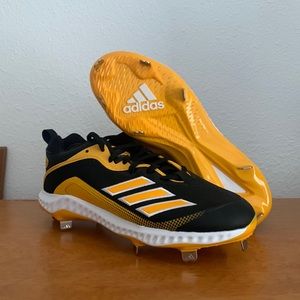 Adidas Icon 6 Bounce Men’s Metal Baseball Cleats Yellow Black Size 10.5